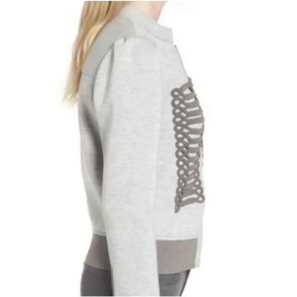 CHELSEA28 x NORDSTROM | Military Bomber Marching Band Jacket Zip Grey | Small - Picture 3 of 8